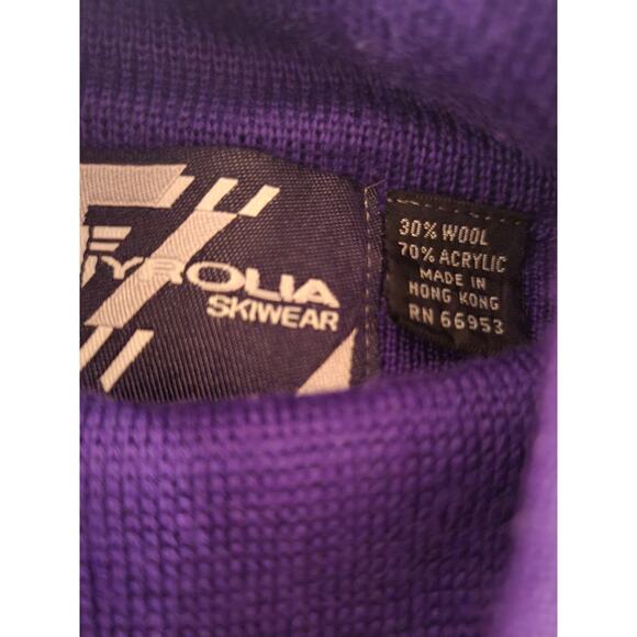 Vtg Tyrolia skiwear purple wool blend turtleneck sweater - no size - M? - Picture 3 of 4
